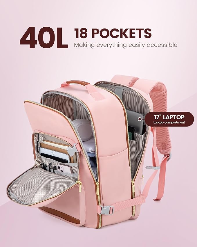 LOVEVOOK Travel Backpack for Women & Men 40L, Airline Approved Carry On - Image 3