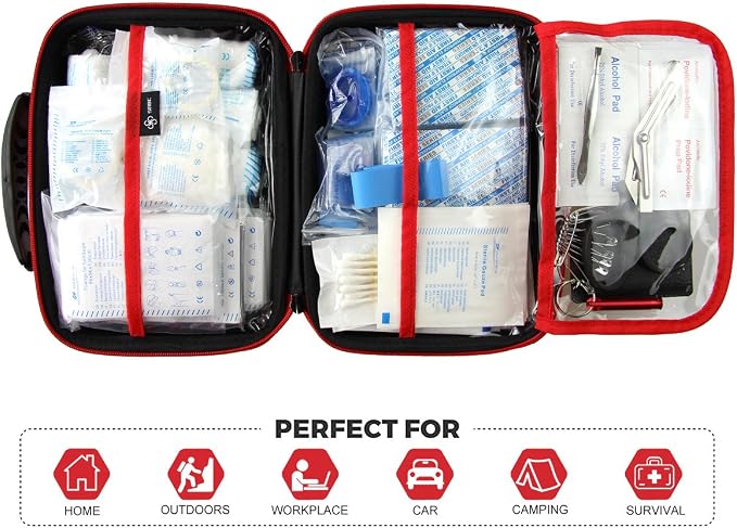 Compact First Aid Kit Designed for Family Emergency Care. Waterproof EVA Case - Image 3