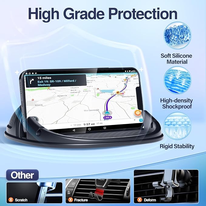 Loncaster 2 Pack Dashboard Car Phone Holder Mount, Universal Cell Phone - Image 4