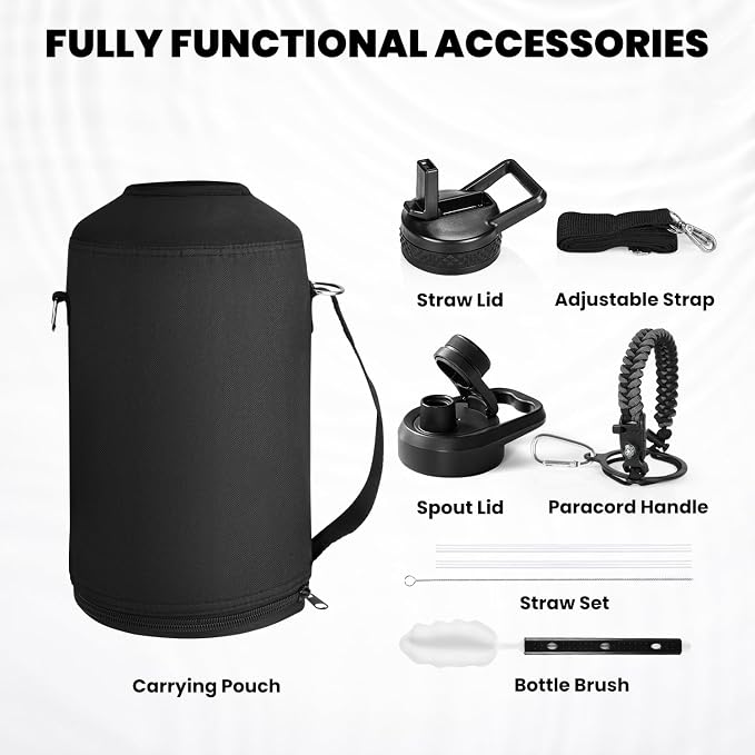 RAYMYLO One Gallon Water Bottle Insulated, Triple Walled Vacuum Stainless Steel - Image 6