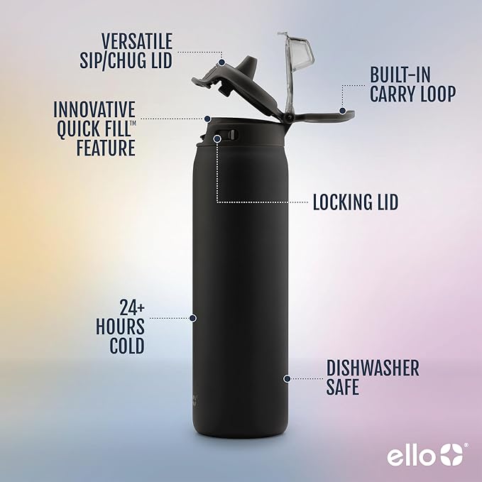 Ello Pop & Fill 32oz Stainless Steel Water Bottle - Image 3