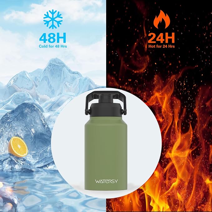 WATERSY 2/3 Gallon Water Bottle Insulated, BPA Free&Leak Proof, 87oz Stainless - Image 2