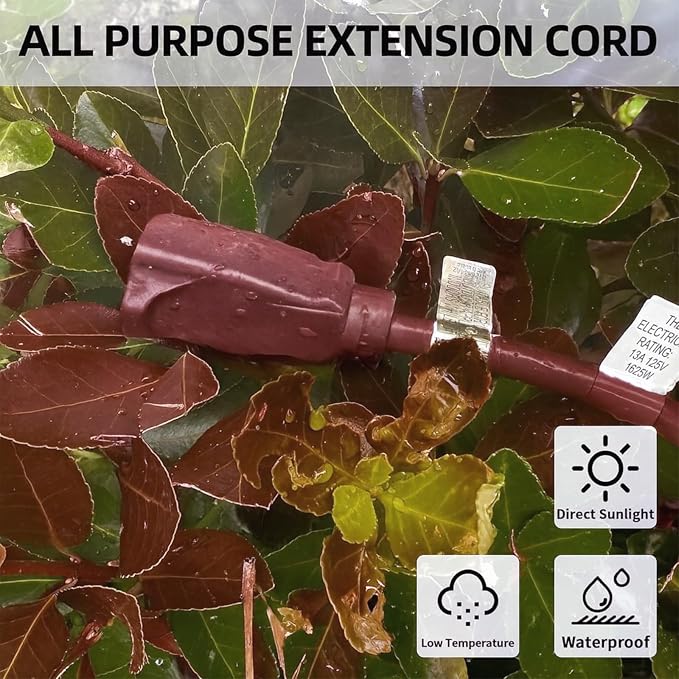 YOJOE Indoor Outdoor Extension Cord, 3 Prong 13A Weatherproof Power Cord - Image 6