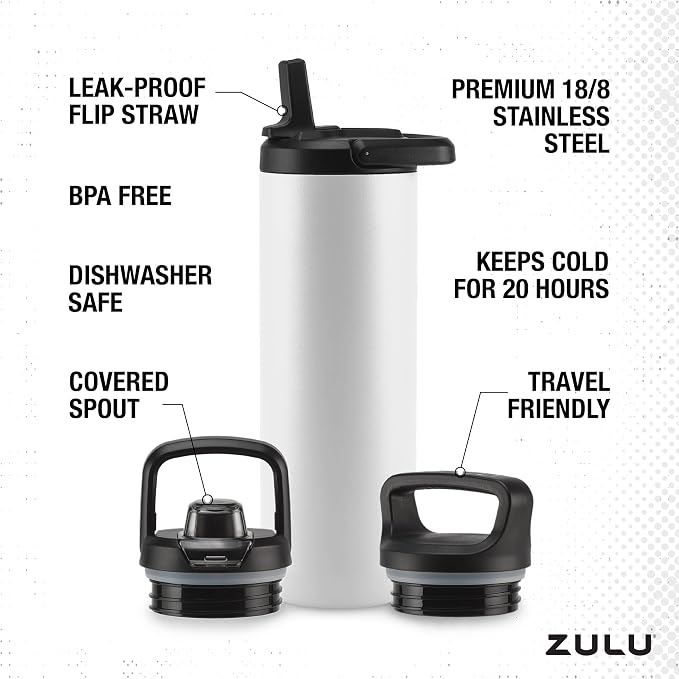 ZULU Base 24oz Stainless Steel Water Bottle - Image 4