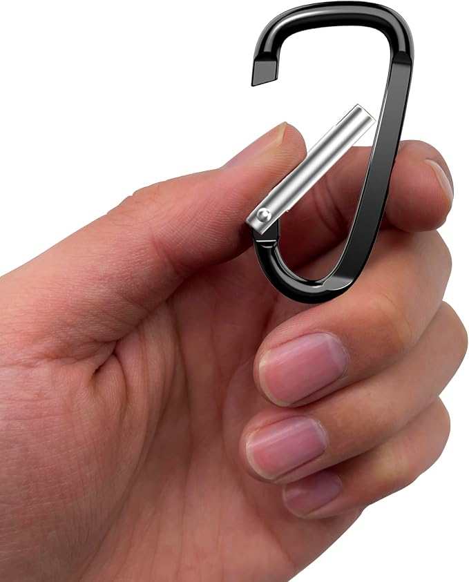 2.4" 24pcs Small Carabiner Clip Keychain, Aluminum D Ring Shape Clips - Image 4