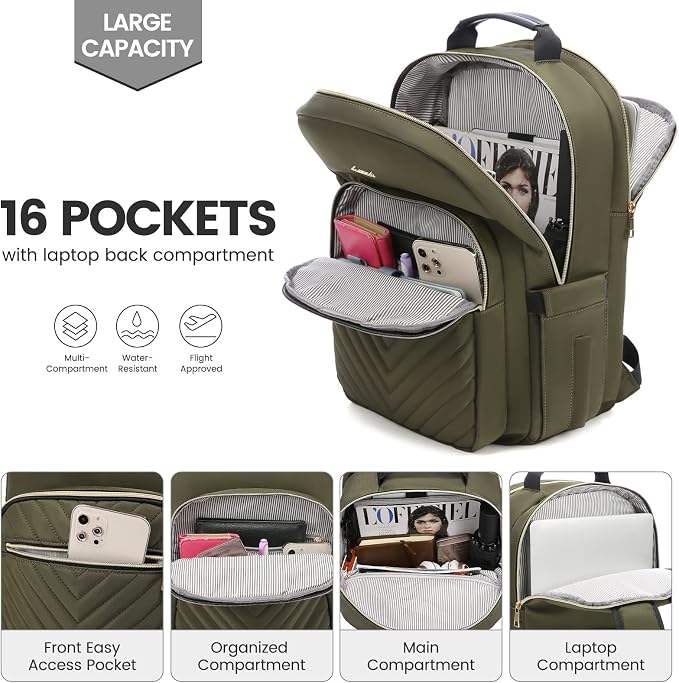 LOVEVOOK Laptop Backpack for Women 15.6 inch, Cute Womens Travel Backpack Purse - Image 2