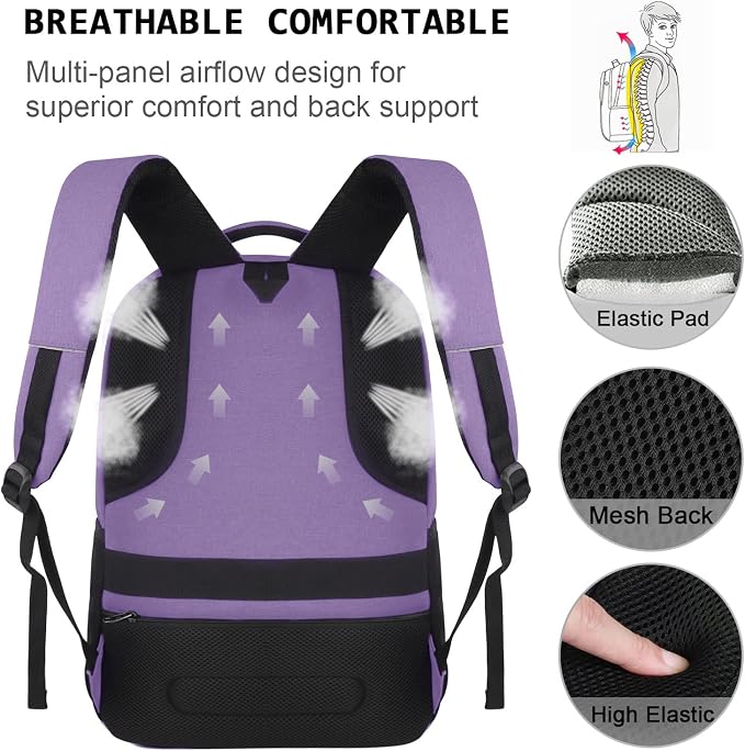 Volher Laptop Backpack, Business Travel Anti Theft Slim Durable Laptops Backpack - Image 5