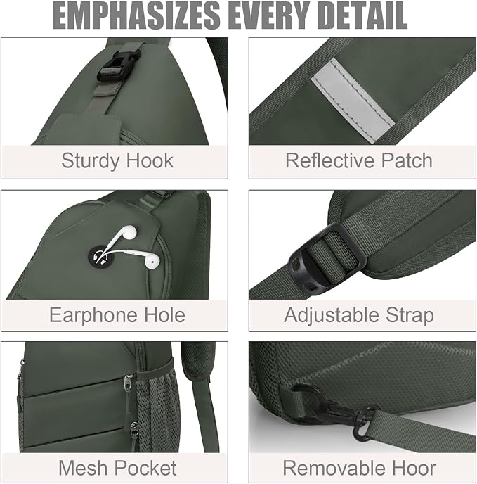 Pritent Crossbody Bags for Women Men Trendy Sling Bag Backpack Casual Chest Bag - Image 5