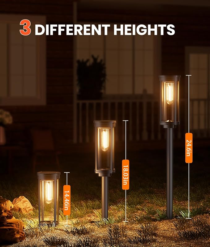 NEWMESSI 12 Pack Solar Pathway Lights Outdoor IP65 Waterproof Super Brightness - Image 6