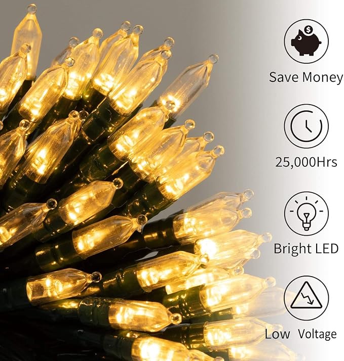 Brightown Battery Operated Christmas Lights 4 Pack 18 Feet 50 LED Clear Mini - Image 2