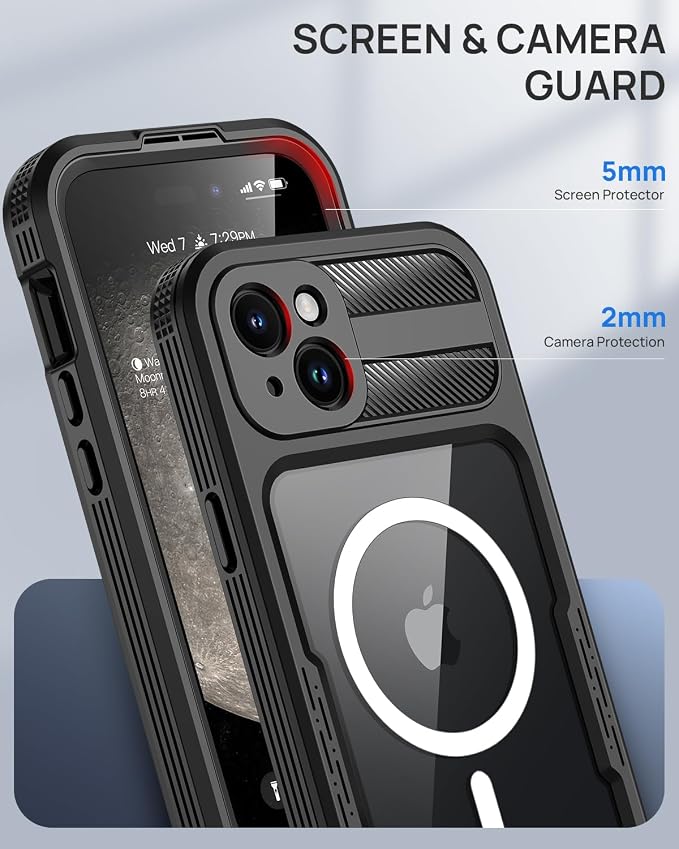 Lanhiem Magnetic for iPhone 15 Plus Case, IP68 Waterproof Dustproof Case - Image 7