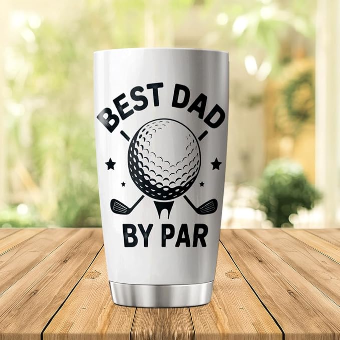 CUBICER Best Dad By Golf Design 20 Oz Tumbler Stainless Steel Gift - Image 3