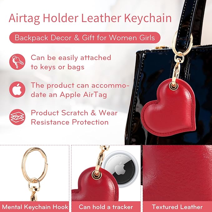 Leather Charm Keychain Holder Case Compatible - Image 2