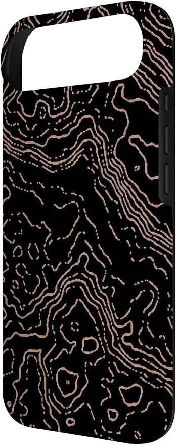 Topography Black & Brown Abstract Pattern Topographic Map Case - Image 3