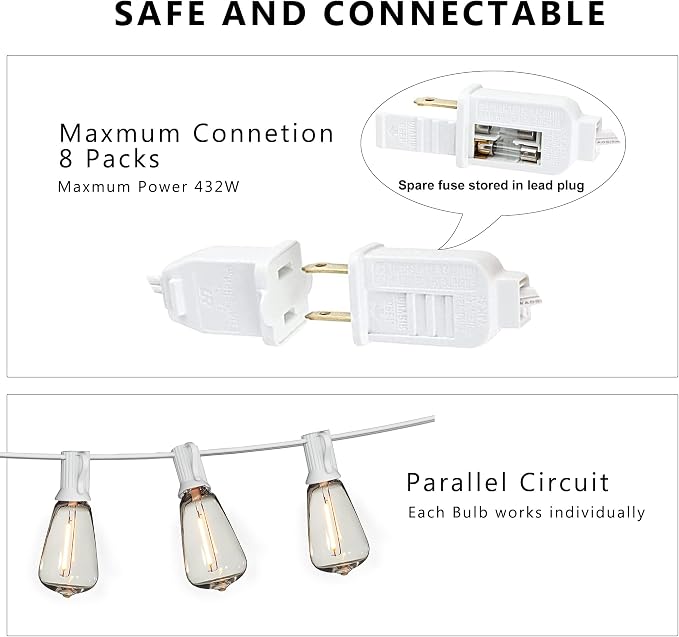 DAMAING Outdoor String Lights 200FT Waterproof, Patio String Light - Image 4