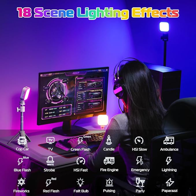 ULANZI U60 RGB Video Lights White LED Camera Light 360° Full Color Portable - Image 6