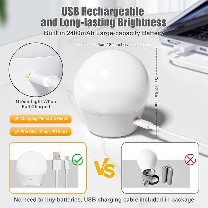 Rechargeable Light Bulb with Remote and Timer - Image 3