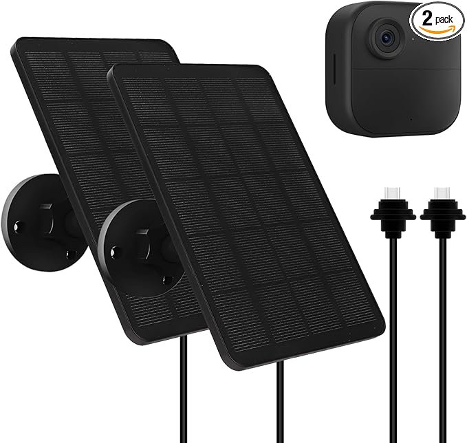 2 Pack Solar Panel for Blink Outdoor 4 Camera, 4W Solar Panels by YCTechCam