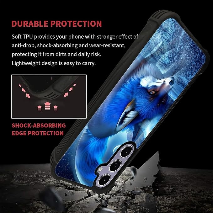 for Samsung Galaxy S24 S25 Case, Snowy Mountain Fox Lake Pattern Graphic Design - Image 5