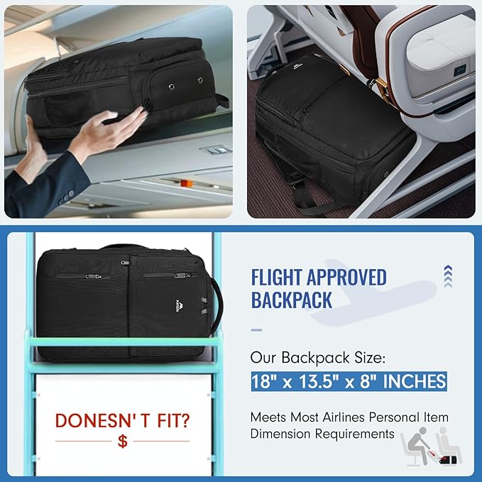 MATEIN Carry on Backpack, 40L Flight Approved Large Travel Laptop Backpack - Image 2