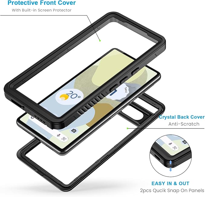 Lanhiem for Google Pixel 7 Case, IP68 Waterproof Dustproof - Image 3