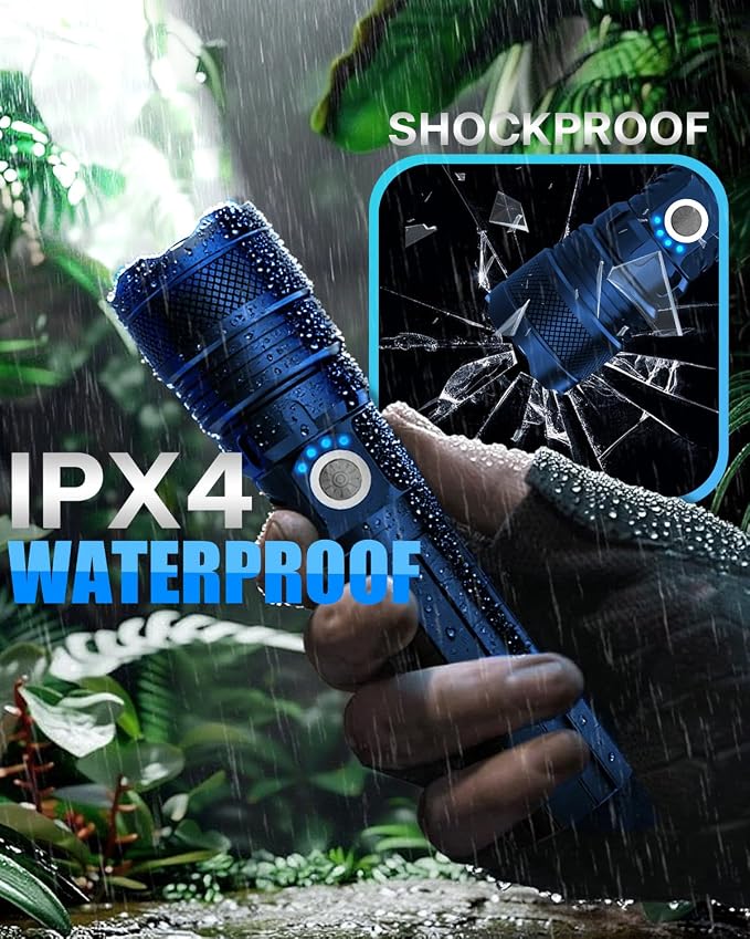 Victoper Blue LED Flashlights, High Powered High Lumens Super Bright Tactical - Image 6