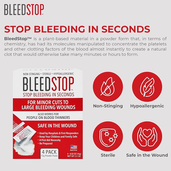 BleedStop First Aid Bleeding Control Powder – Rapid Blood Clotting - Image 2