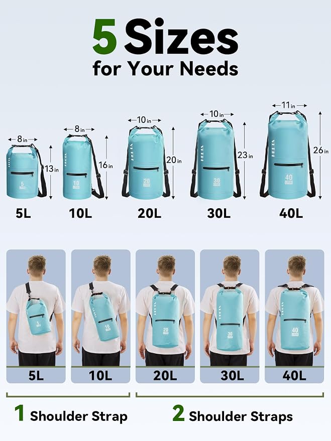 HEETA Waterproof Dry Bag with Front Zippered Pocket - Image 2