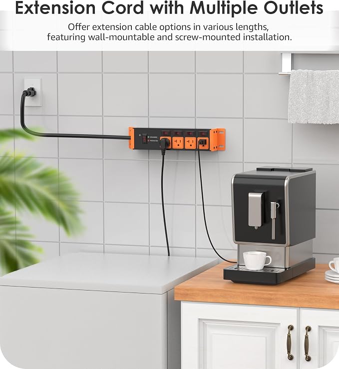 CCCEI Heavy Duty Surge Protector Power Strip 20 Amp Individual Switches. 12FT - Image 5