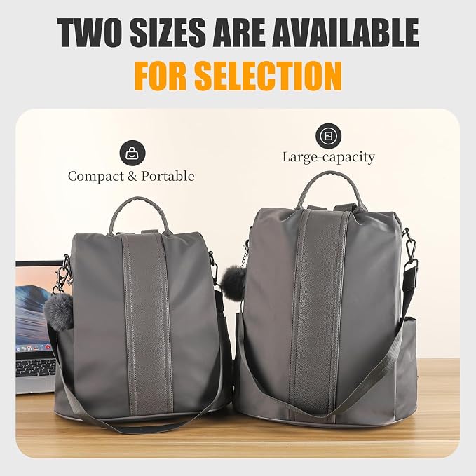 PINCNEL Women Backpack Purse Waterproof Nylon Anti-theft Rucksack Lightweight - Image 8