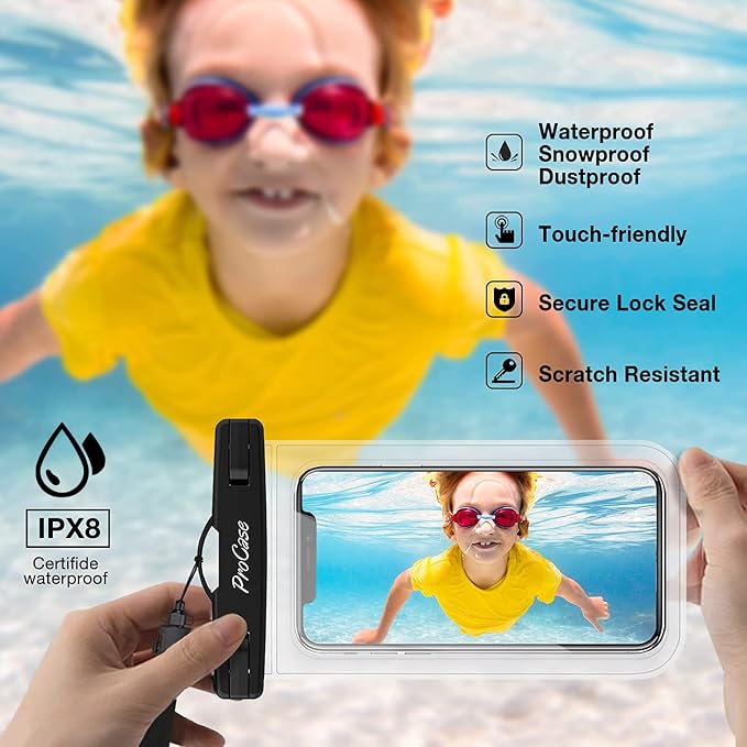 ProCase 6 Pack Waterproof Phone Pouch Dry Bag Underwater Case - Image 3
