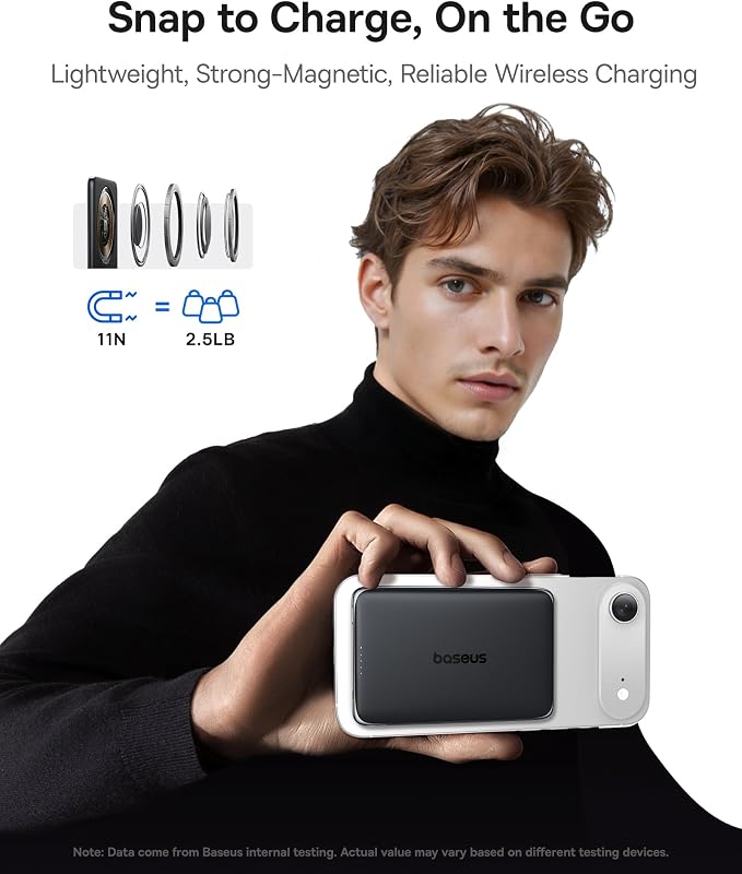 Baseus Picogo Power Bank, 0.3" Ultra Slim 5000mAh MagSafe Battery Pack - Image 6
