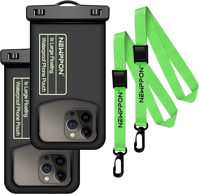 Floating Medium Waterproof Phone Pouch : 2 Pack Float Clear Cell Holder by Newppon