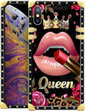 Compatible with iPhone XR Case, Glitter Red Rose Queen Leopard Lipstick Luxury by Unknown