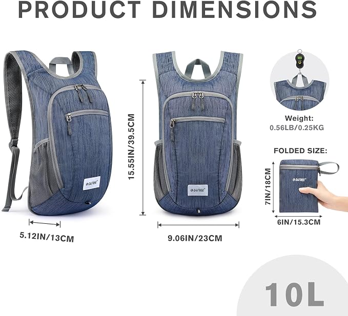 G4Free 10L/15L Hiking Backpack Lightweight Packable Hiking Daypack Small Travel - Image 3