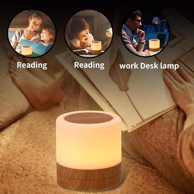 Nursery Night Light for Kids, USB Rechargeable Small Desk Lamp, 13 RGB Colors & - Image 4