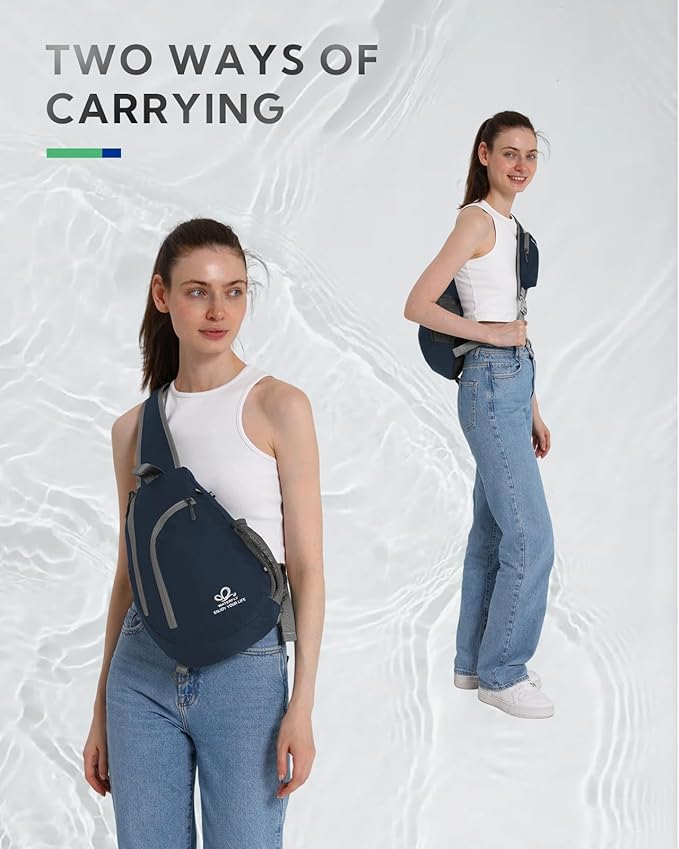 WATERFLY Crossbody Sling Bag Small Water Resistant Backpack Lightweight - Image 6