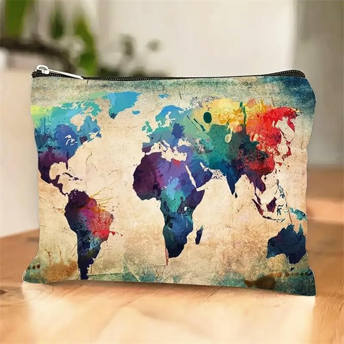 Trendy World Map Canvas Pouch - Image 2