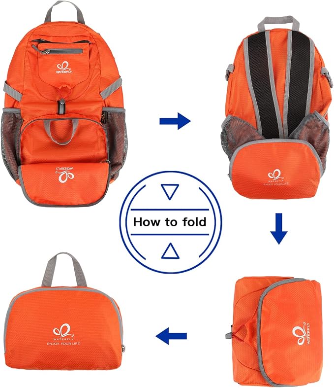 WATERFLY Small Lightweight Packable Backpack: 20l Ultra Light Foldable Travel - Image 6