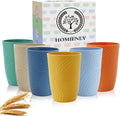 Homienly Wheat Straw Cups Set Unbreakable Drinking Glasses & Reusable Plastic by HOMIENLY