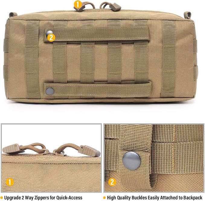 WYNEX Large Molle Pouch, Tactical Molle Bag Vertical Admin Pouch, Modular - Image 6