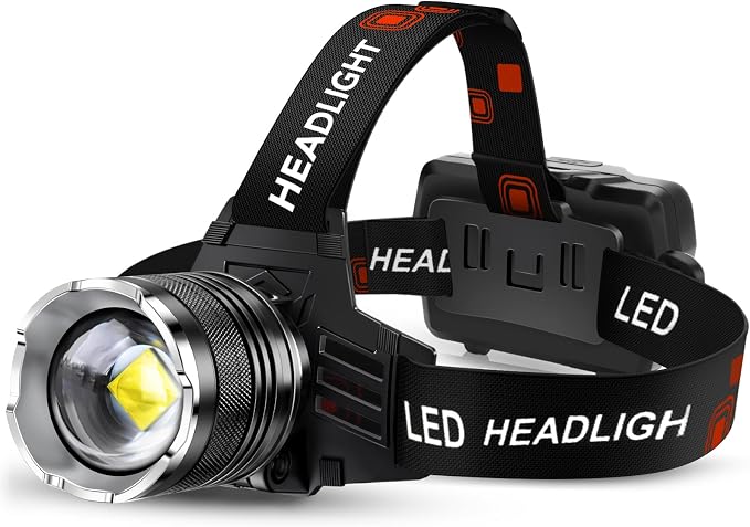 AKNEAR LED Rechargeable Headlamp 99000 High Lumens, 95 Hours Endurance Head Lamp by AKNEARHeadlampRechargeable