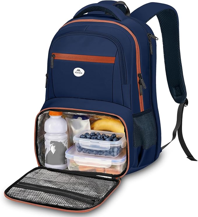 MATEIN Laptop Backpack with Lunch Compartment, Large Insulated Lunch Backpack by MATEIN