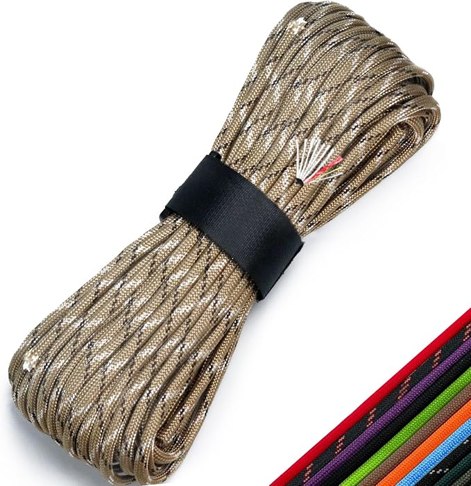 Survival Paracord 550 Fire Paracord Survivor Cord Nlyon Rope 10 Strands US by KOKKOYA
