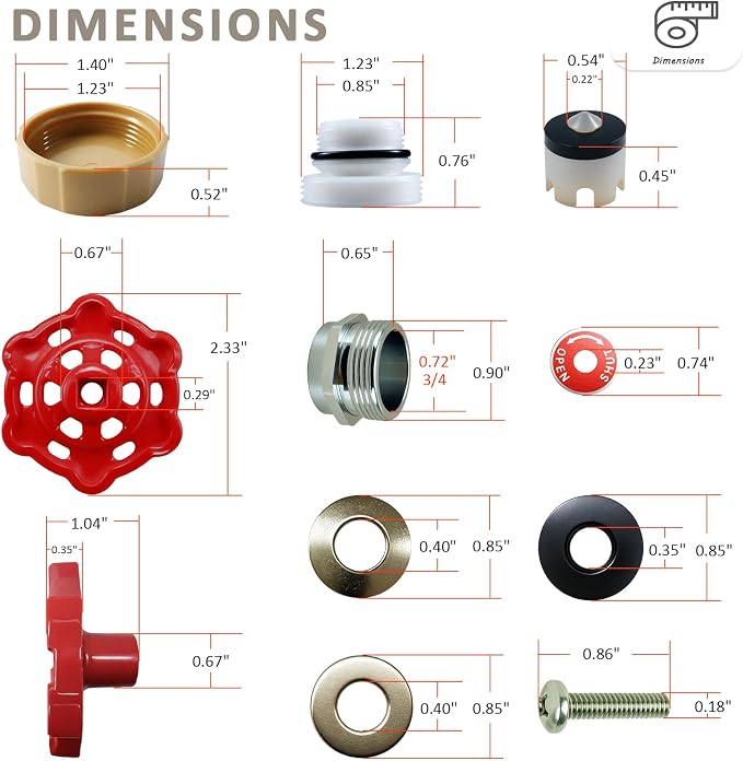 Universal Outdoor Faucet Repair Kit, Wall Hydrant Complete Replacement Kit - Image 2
