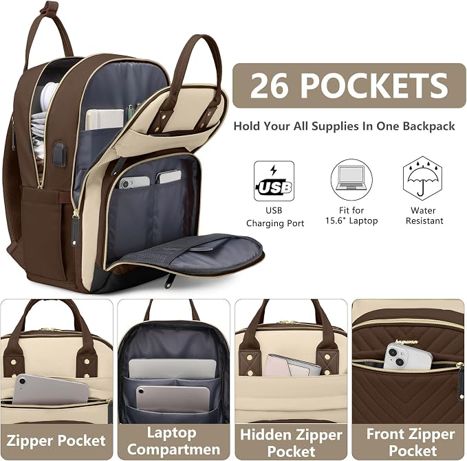 Laptop Backpack for Women Work Bag - Image 2