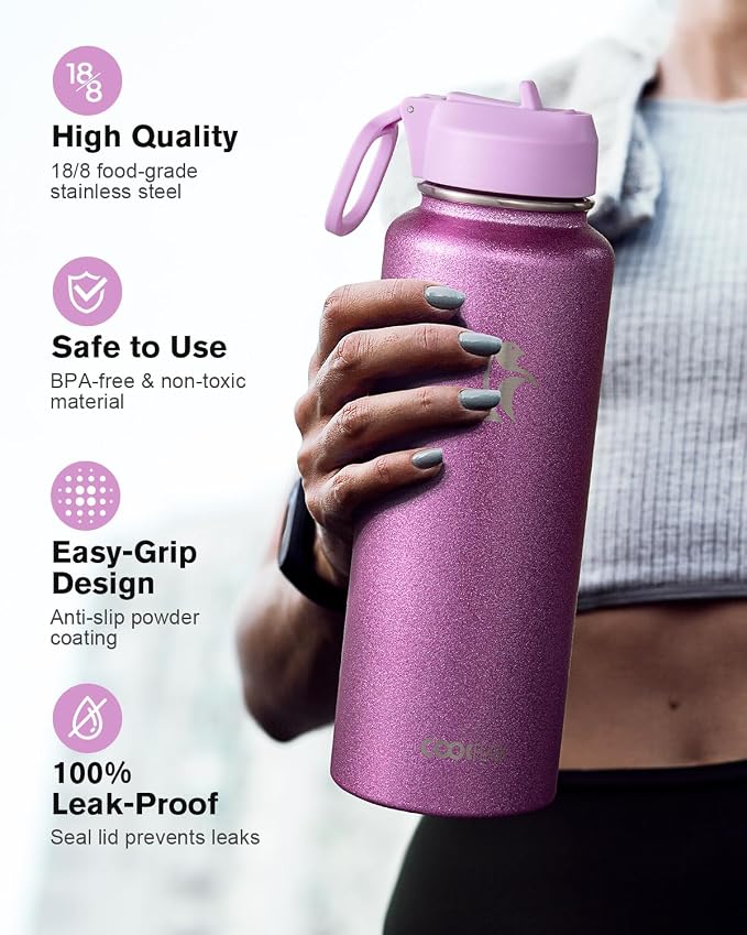 Coolflask Water Bottle 40 oz Insulated - Image 3