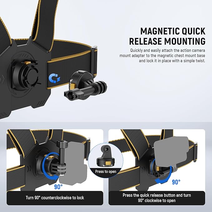 NEEWER Chest Mount Harness for Action Camera, Adjustable Hand Free Chest Strap - Image 5