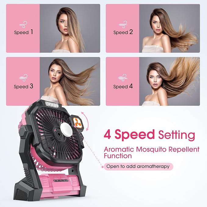 ONLYNEW Portable Fan Rechargeable, 20000mAh Cordless Battery Powered Table Fan - Image 3