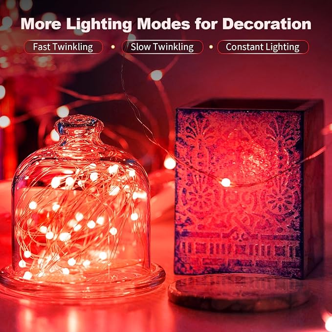 20 Pack LED Fairy Lights Battery Operated, 3 Features Blinking Slowly Blinking - Image 2